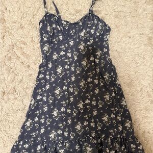 Hollister Navy Floral Mini Dress (Made for shorter girls)